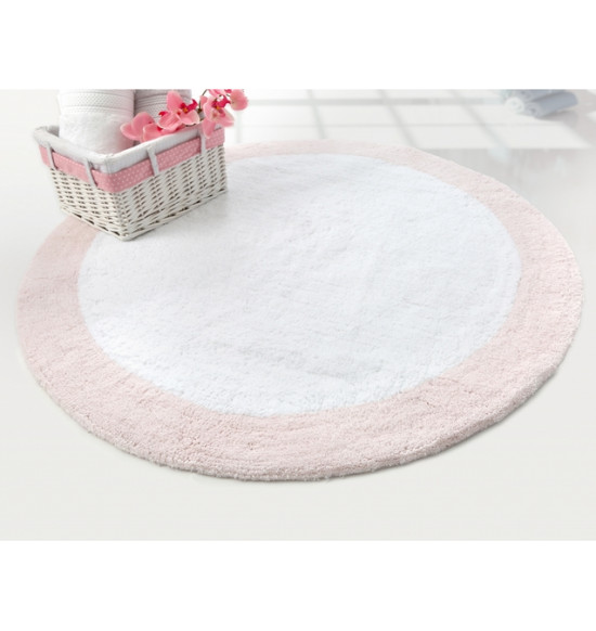 Коврик круглый для ванны Irya Tully 90x90 белый/розовый