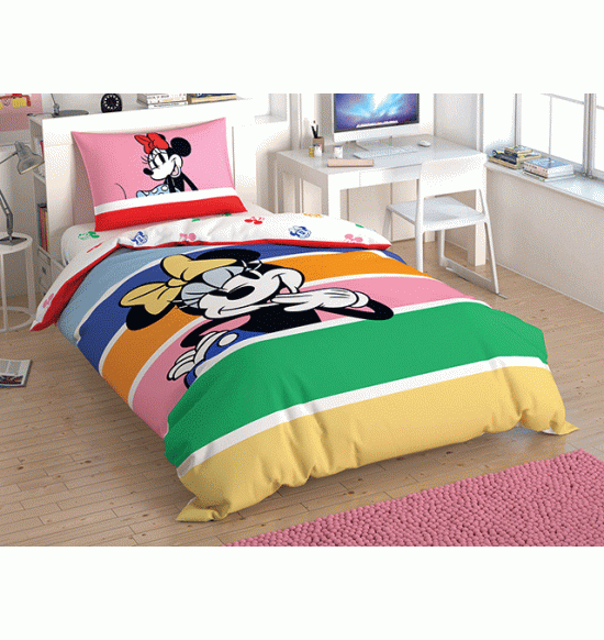 Постельное белье TAC Disney Minnie Mouse Rainbow 1.5 сп. ранфорс