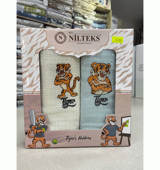 Набор вафельных салфеток "Nilteks" Tigers Hobbies 40x60 см 1/2