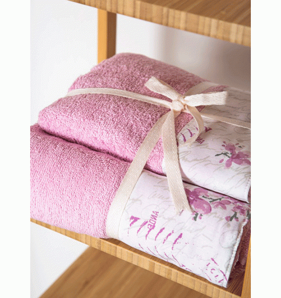 Набор махровых полотенец Irya Valeria 50х90-85х150 розовый