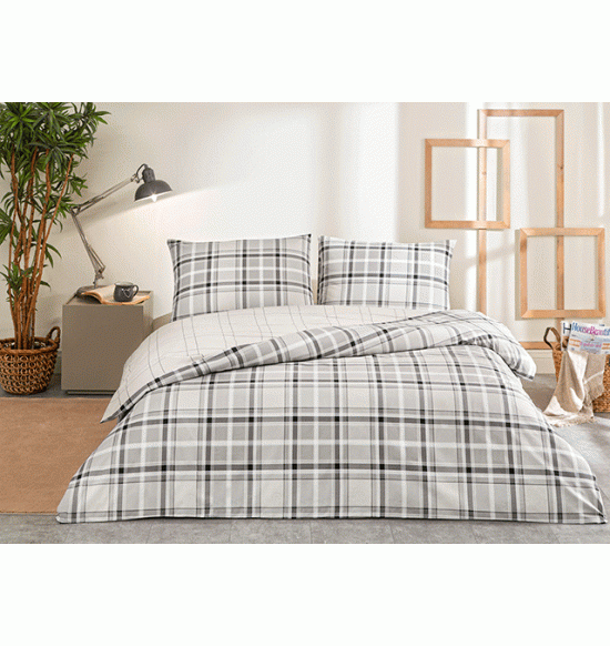 Постельное белье TAC 1.5 сп. Ranforce Caleb серый