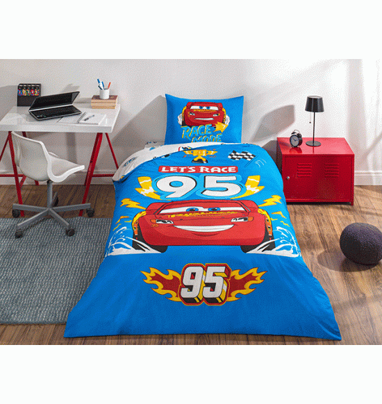 Постельное белье TAC 1.5 сп. Ranforce Disney Cars Lets Race