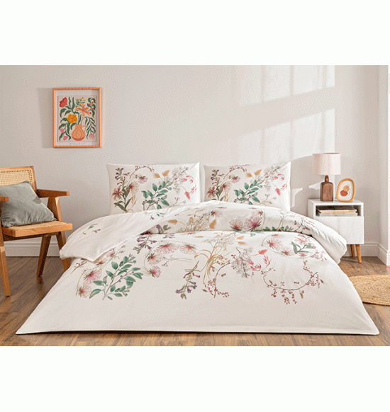 Постельное белье TAC 1.5 сп. Ranforce Elowen зеленый