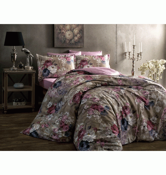 Постельное белье TAC 2 сп. евро сатин Digital Jasmine Gri Постельное белье TAC 2 сп. евро сатин Digital Jasmine Gri