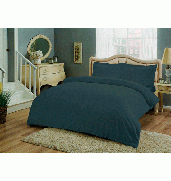 Постельное белье TAC 2 сп. евро сатин Basic (темно-серый)