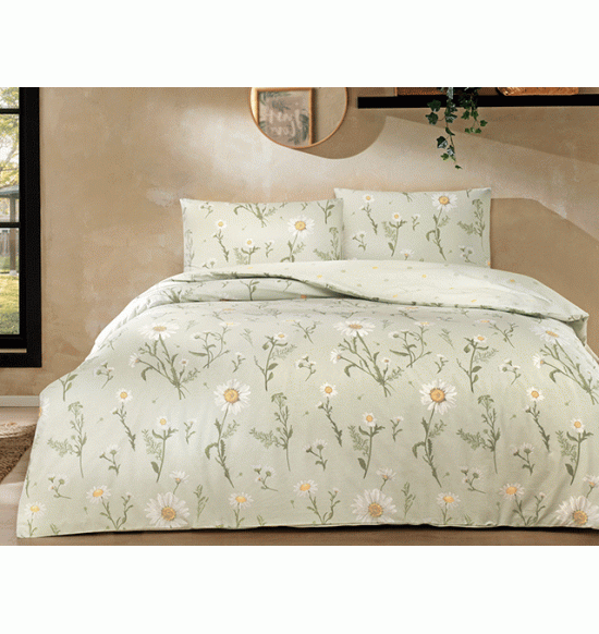 Постельное белье TAC 1.5 сп. Ranforce Laurel зеленый