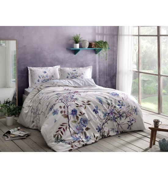 Постельное белье TAC 1.5 сп. сатин Lindy Mavi