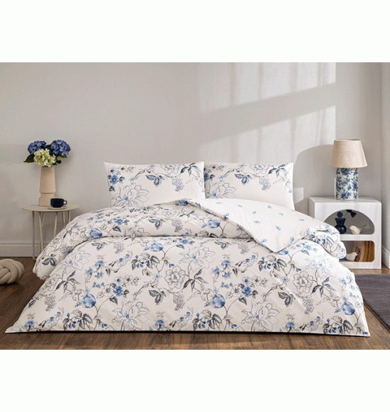 Постельное белье TAC 1.5 сп. Ranforce Luna голубой