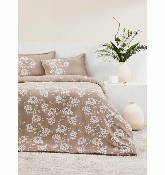 Постельное белье TAC 2 сп. евро сатин Reborn Marlowe (бежевый)