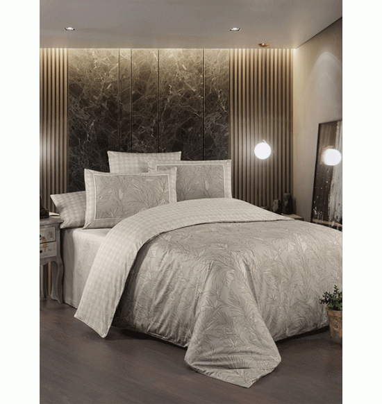 Постельное белье La Romano 2 сп. евро Premium сатин Stefan бежевый