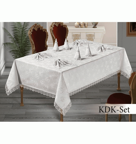 Скатерть с салфетками "Maison Royale" KDK 160x220 см белый