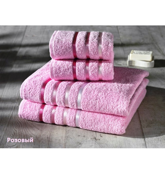 Комплект полотенец "KARNA" Bale 50х80*2-70х140*2 1/4 (розовый)